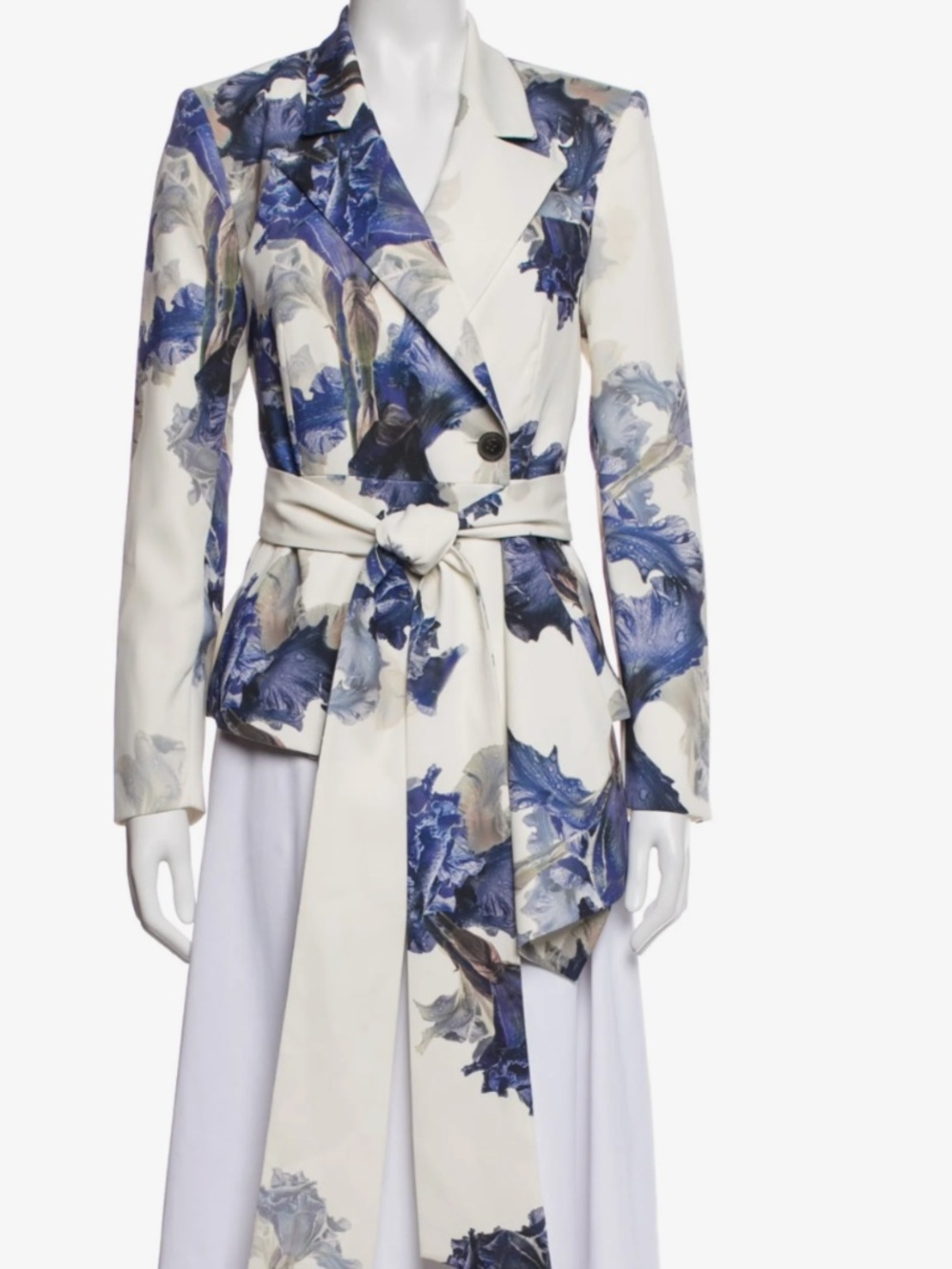 NEW! Karen Millen Tailored Crepe Printed Drape detail Blazer Size 2